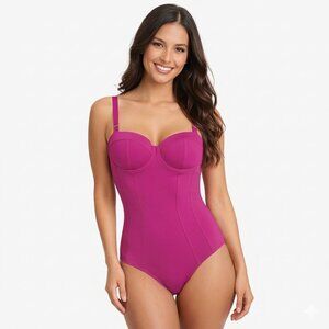TA3 Pushy Sculpting One Piece Swimsuit Pink XL NWT